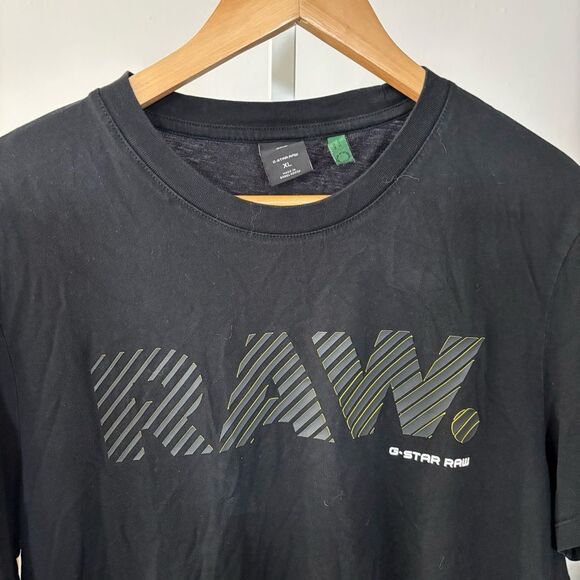 G-Star Black Short Sleeve Tee with Tonal RAW Design mens XL cotton basic - Picture 3 of 6